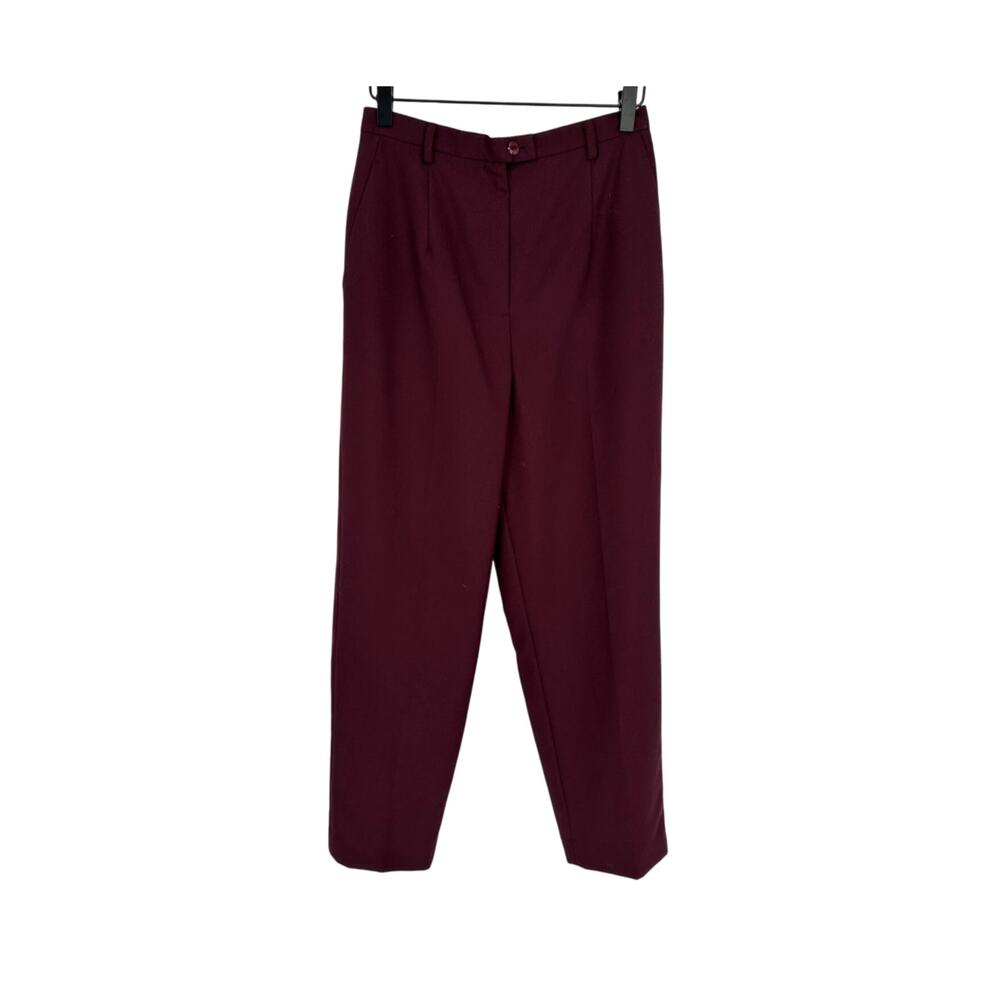 Pendleton Wool Blend Trousers Womens 8P Plum Purple High Waist Tapered Pants